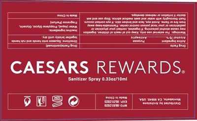 Image Of Label (Caesars Rewards Sanitizer Spray 10 mL)